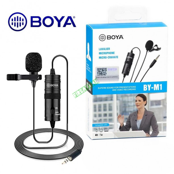 Youtuber Vlogger Canlı Yayın Mikrofonu Boya BY-M1 Yaka Mikrofonu 6 Metre