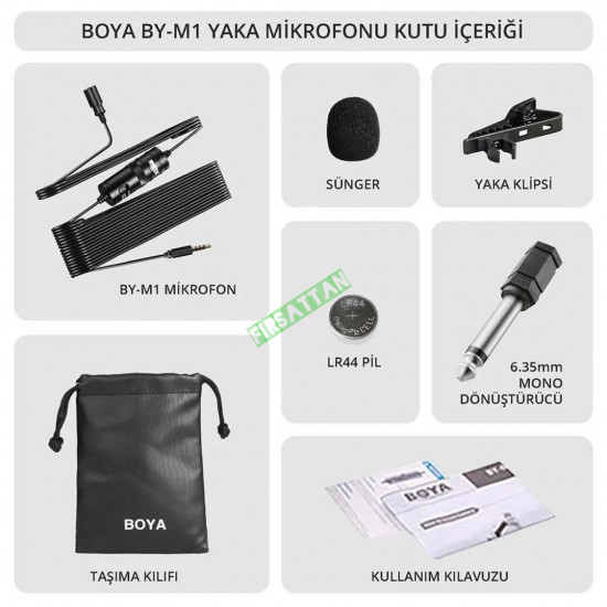 Youtuber Vlogger Canlı Yayın Mikrofonu Boya BY-M1 Yaka Mikrofonu 6 Metre Youtuber Vlogger Canlı Yayın Mikrofonu Boya BY-M1 Yaka Mikrofonu 6 Metre