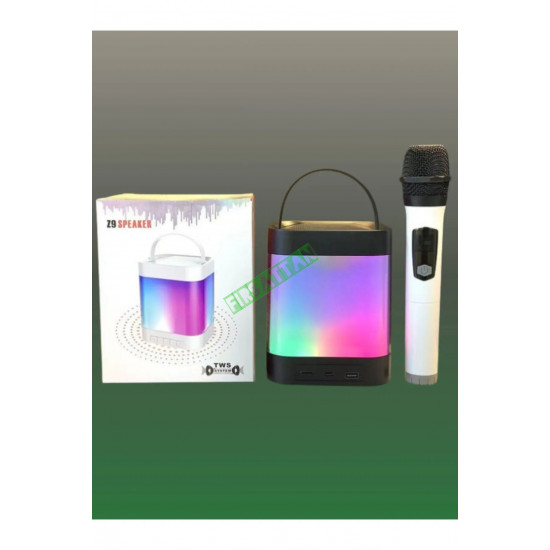 Fırsattan Z9 Karaoke Hoparlör Taşınabilir Bluetooth Hoparlör Mikrofon Seti SD, USB, Radyo, RGB Işıklı Ses Bombası Fırsattan Z9 Karaoke Hoparlör Taşınabilir Bluetooth Hoparlör Mikrofon Seti SD, USB, Radyo, RGB Işıklı Ses Bombası