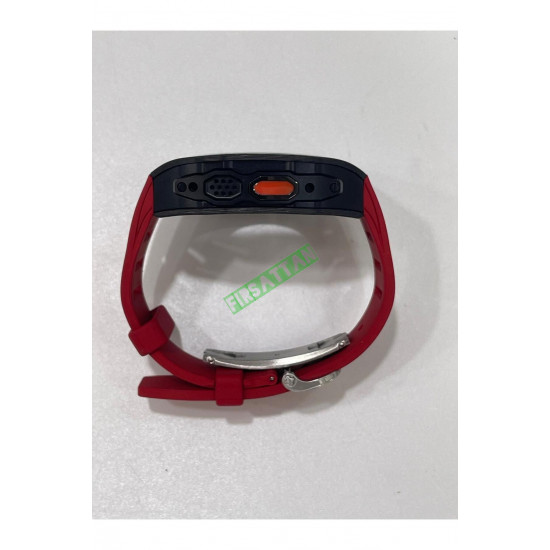 Apple Watch Ultra Ultra 2 Gerçek Karbon Gövde Bordo Apple Watch Ultra Ultra 2 Gerçek Karbon Gövde Bordo