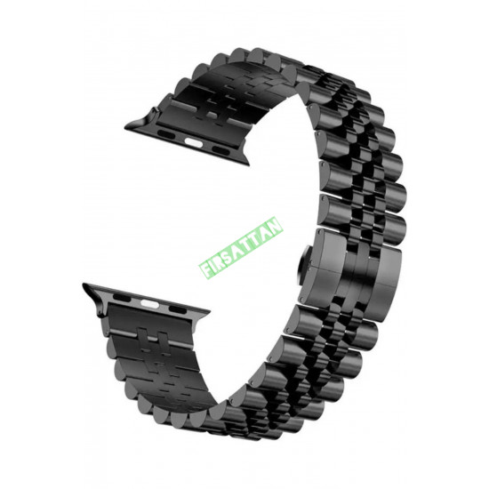 Apple Watch 42 - 49MM Uyumlu Paslanmaz Çelik Ayarlanabilir Rolex Metal Kordon Apple Watch 42 - 49MM Uyumlu Paslanmaz Çelik Ayarlanabilir Rolex Metal Kordon