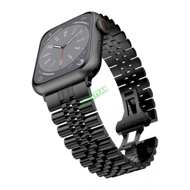 Apple Watch 42 - 49MM Uyumlu Paslanmaz Çelik Ayarlanabilir Rolex Metal Kordon