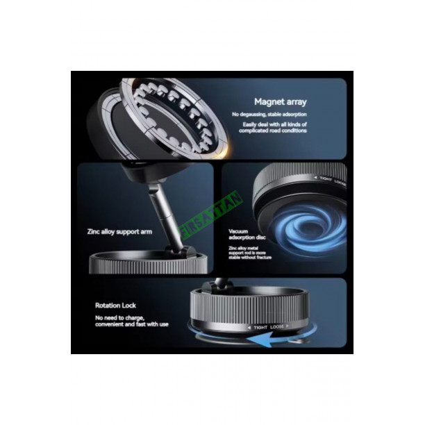 Vakum Manyetik Magsafe Araç Telefonu Tutucu Katlanabilir Vantuz iphone 16 15 14 13 12 11 Pro Max Sam