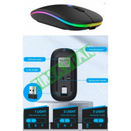 Bluetooth Wireless Kablosuz Mouse Çift Modlu Usb 2.4g Şarj Edilebilir 800/1200/1600dpi Rgb Led