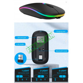 Bluetooth Kablosuz Şarjlı Mouse Çift Modlu
