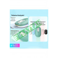 M1 Kablosuz Mouse Bluetooth Wireless Çift Mod lu USB 2.4g Şarj Edilebilir 800/1200/1600dpi Rgb Fare