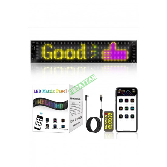 LED Ekran Matrix Panel Cama Yapışan 60 cm Boy 16x96 pixel LED Ekran Matrix Panel Cama Yapışan 60 cm Boy 16x96 pixel
