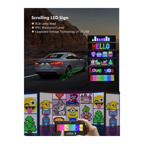 LED Ekran Matrix Panel Cama Yapışan 60 cm  Boy 16x96 pixel 