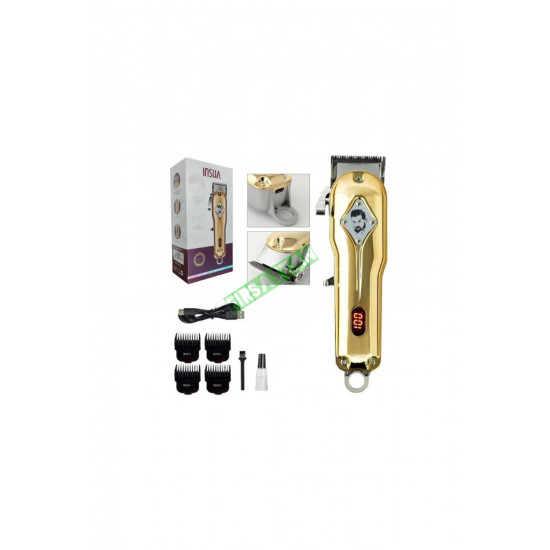 İnsua HK-760 Profesyonel Şarjlı LED Ekranlı Tıraş Makinesi Gold İnsua HK-760 Profesyonel Şarjlı LED Ekranlı Tıraş Makinesi Gold
