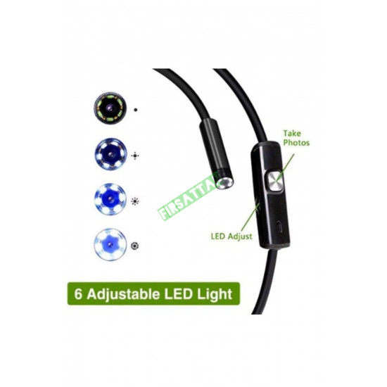 Endoskop Kameralı Boru muayene cihazı 3in1 2MT 5.5mm USB kablosu Borescope Su geçirmez Endoskop Kameralı Boru muayene cihazı 3in1 2MT 5.5mm USB kablosu Borescope Su geçirmez
