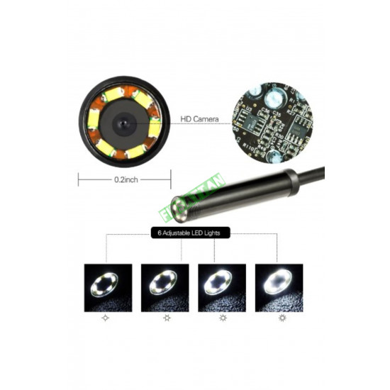 Endoskop Kameralı Boru muayene cihazı 3in1 2MT 5.5mm USB kablosu Borescope Su geçirmez Endoskop Kameralı Boru muayene cihazı 3in1 2MT 5.5mm USB kablosu Borescope Su geçirmez