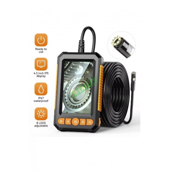 Endüstriyel endoskop kamera 10 mt 1080P 4.3 çift Lens LED ile HD1080P a Borescope IP67 su geçirmez Endüstriyel endoskop kamera 10 mt 1080P 4.3 çift Lens LED ile HD1080P a Borescope IP67 su geçirmez