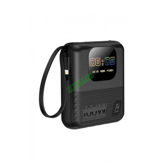 10.000 Mah POWERBANK 100 W Akıllı Saat Özelliklerine Sahip Ekranlı ve Speaker Müzik Çalma Özellikli 10.000 Mah POWERBANK 100 W Akıllı Saat Özelliklerine Sahip Ekranlı ve Speaker Müzik Çalma Özellikli