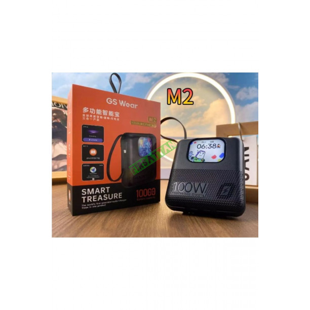 10.000 Mah POWERBANK 100 W Akıllı Saat Özelliklerine Sahip Ekranlı ve Speaker Müzik Çalma Özellikli