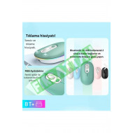 M1 Kablosuz Mouse Bluetooth Wireless Çift Mod lu USB 2.4g Şarj Edilebilir 800/1200/1600dpi Rgb Fare