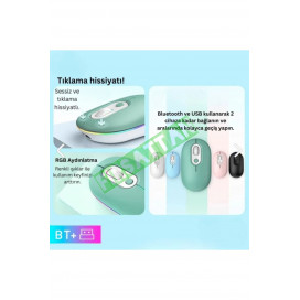 M1 Kablosuz Mouse Bluetooth Wireless Çift Mod lu Şarj Edilebilir