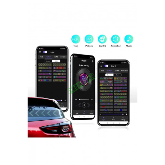 Araç LED Kayan Yazı Emoji Matrix Panel Araç LED Kayan Yazı Emoji Matrix Panel