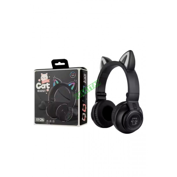 Stn 26 Rgb Led Hifi Kafa Üstü Bluetooth Çocuk Kedi Kulaklık Mikrofonlu