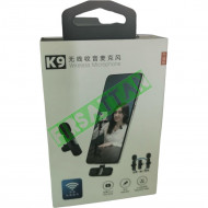 K9 Kablosuz Yaka Mikrofonu (2 Adet) Type-C  2'li Mini Mikrofon: YouTube  TikTok İçin İdeal!