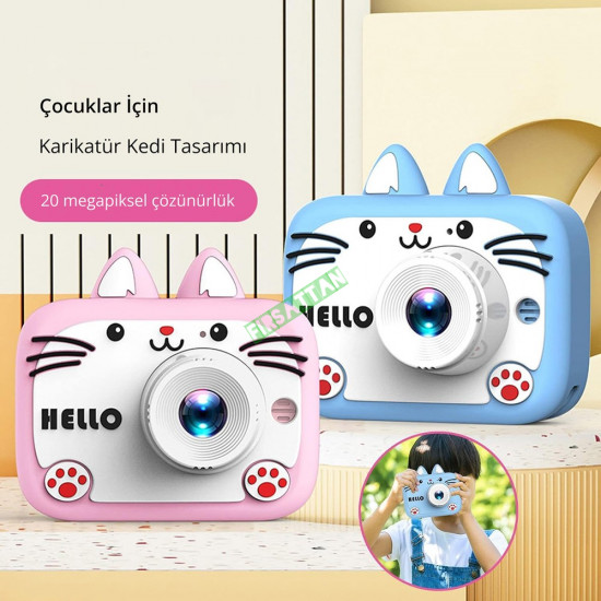KS-102-HELLO Çocuk Kamerası Pembe KS-102-HELLO Çocuk Kamerası Pembe