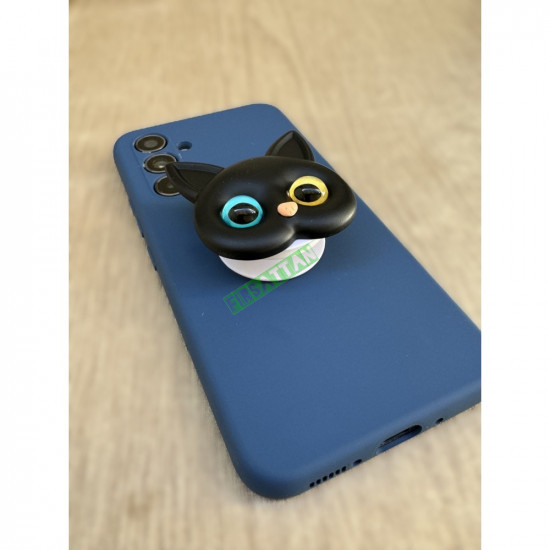 Renkli Gözlü Kedi Hello Kitty Telefon Tutacağı Siyah çift renk Renkli Gözlü Kedi Hello Kitty Telefon Tutacağı Siyah çift renk