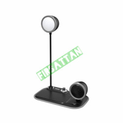 3 in 1 15W Kablosuz Wireless Şarj Standı Masa Lambası ve Bluetooth Hoparlör