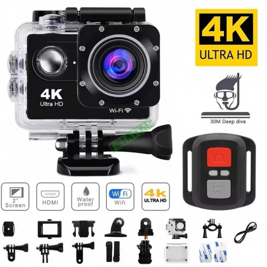 4K Aksiyon Kamera 1080P/30FPS Wifi 2.0 Sualtı Su geçirmez Kask Video Kayıt Kamera 4K Aksiyon Kamera 1080P/30FPS Wifi 2.0 Sualtı Su geçirmez Kask Video Kayıt Kamera