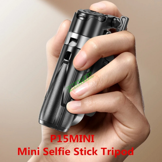 P15 Mini Selfie Çubuğu 41.5 cm Mini Grip Quadripod Aluminum Uzaktan Kumandalı P15 Mini Selfie Çubuğu 41.5 cm Mini Grip Quadripod Aluminum Uzaktan Kumandalı