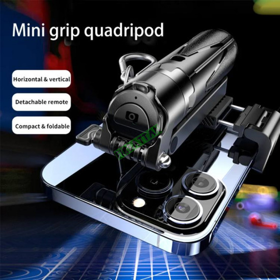 P15 Mini Selfie Çubuğu 41.5 cm Mini Grip Quadripod Aluminum Uzaktan Kumandalı P15 Mini Selfie Çubuğu 41.5 cm Mini Grip Quadripod Aluminum Uzaktan Kumandalı