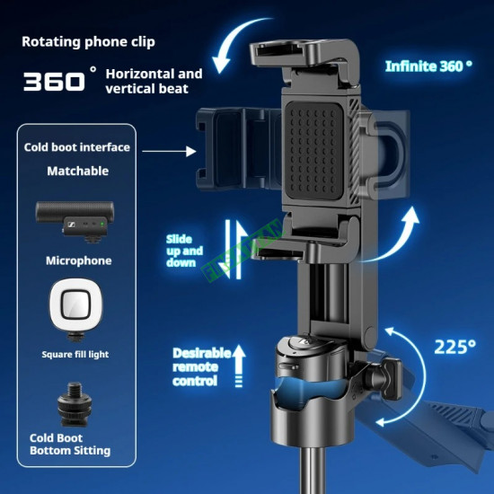 P15 Mini Selfie Çubuğu 41.5 cm Mini Grip Quadripod Aluminum Uzaktan Kumandalı P15 Mini Selfie Çubuğu 41.5 cm Mini Grip Quadripod Aluminum Uzaktan Kumandalı