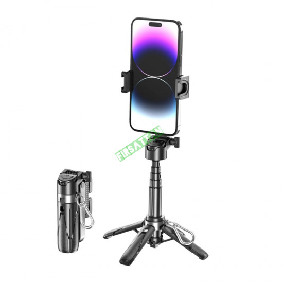 P15 Mini Selfie Çubuğu 41.5 cm Mini Grip Quadripod Aluminum Uzaktan Kumandalı P15 Mini Selfie Çubuğu 41.5 cm Mini Grip Quadripod Aluminum Uzaktan Kumandalı
