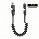 65w Çoklu 4in1 USB Type-C ve Lightning Android Auto - CarPlay Kısa Şarj Ve Data Kablosu 1.5M