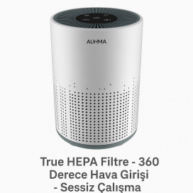 Auhma ARP 001 Hava Temizleyici True Hepa Filtre Sessiz 360 Derece Hava Girişi