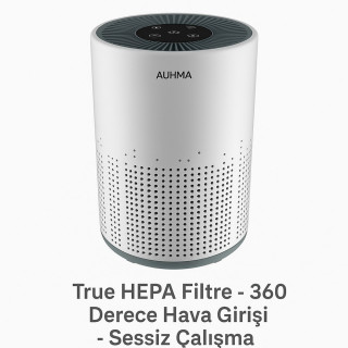 Auhma ARP 001 Hava Temizleyici True Hepa Filtre Sessiz 360 Derece Hava Girişi