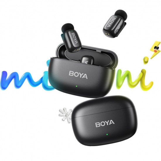 BOYA Mini Wireless Yaka Mikrofonu - Siyah BOYA Mini Wireless Yaka Mikrofonu - Siyah