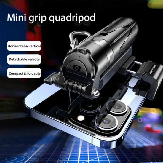 P15 Mini Selfie Çubuğu 41.5 cm Mini Grip Quadripod Aluminum Uzaktan Kumandalı P15 Mini Selfie Çubuğu 41.5 cm Mini Grip Quadripod Aluminum Uzaktan Kumandalı