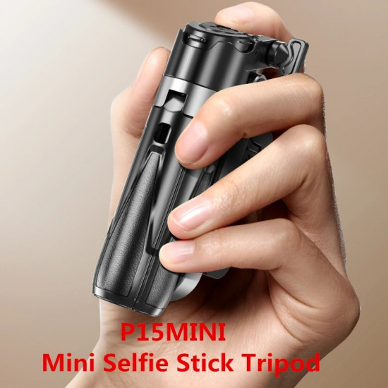 P15 Mini Selfie Çubuğu 41.5 cm Mini Grip Quadripod Aluminum Uzaktan Kumandalı P15 Mini Selfie Çubuğu 41.5 cm Mini Grip Quadripod Aluminum Uzaktan Kumandalı