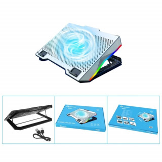 Givecool S601 RGB Laptop Soğutucu 6 Kademe Yükseklik 16 cm Fanlı Alüminyum Stand
