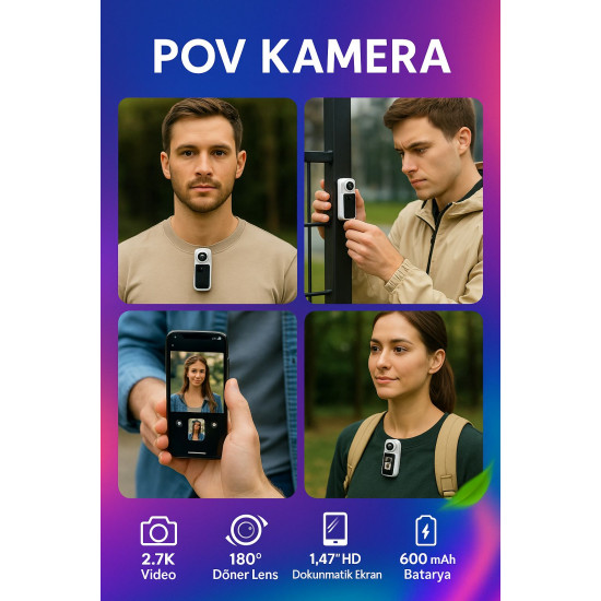 Thumb Pov Aksiyon Kamerası 1080p Manyetik Kolyeli Thumb Pov Aksiyon Kamerası 1080p Manyetik Kolyeli
