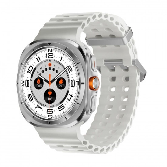 W7 Watch Ultra Amoled Ekran 46 Mm Akıllı Saat 2 Kordon Gümüş