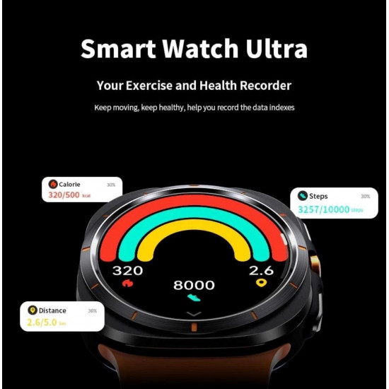 W7 Watch Ultra Amoled Ekran 46 Mm Akıllı Saat 2 Kordon Gümüş