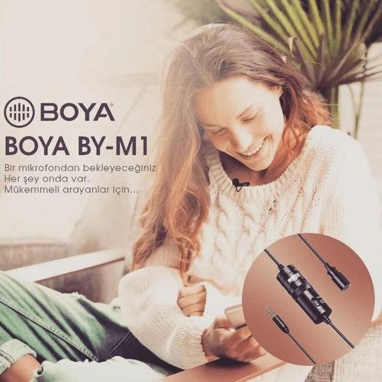 Boya BY-M1 Yaka Mikrofonu 6 Metre Boya BY-M1 Yaka Mikrofonu 6 Metre