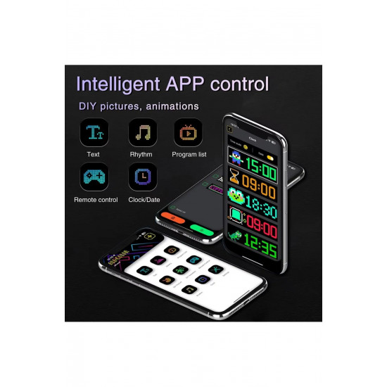 Piksel Panel, USB Esnek LED Kayan Metin Animasyon Ekranı, Bluetooth App, 16X32 Led ler 7X17CM Piksel Panel, USB Esnek LED Kayan Metin Animasyon Ekranı, Bluetooth App, 16X32 Led ler 7X17CM