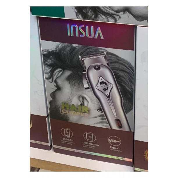 INSUA HK-760 PROFOSYONEL ŞARJLI LED EKRANLI TIRAŞ MAKİNESİ