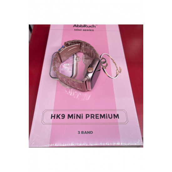 HK 9 MİNİ PREMİUM 41 MM ROSE RENK 3 KORDON EKRAN KORUYUCU VE TAŞLI BİLEKLİK HEDİYELİ HK 9 MİNİ PREMİUM 41 MM ROSE RENK 3 KORDON EKRAN KORUYUCU VE TAŞLI BİLEKLİK HEDİYELİ