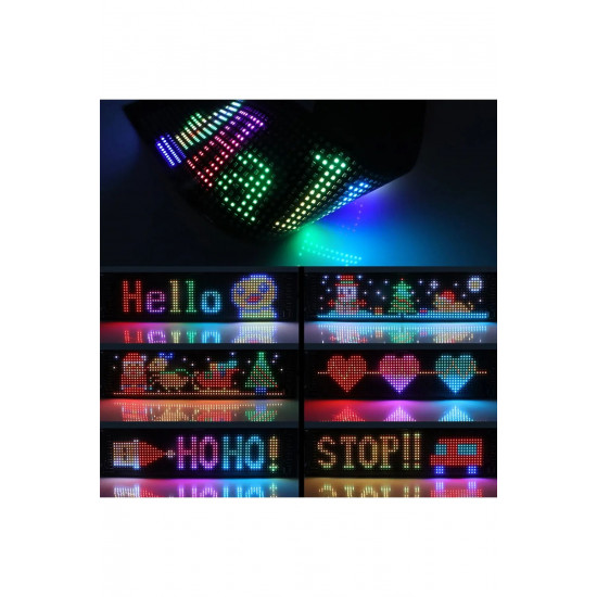 Piksel Panel, USB Esnek LED Kayan Metin Animasyon Ekranı, Bluetooth App, 16X32 Led ler 7X17CM Piksel Panel, USB Esnek LED Kayan Metin Animasyon Ekranı, Bluetooth App, 16X32 Led ler 7X17CM