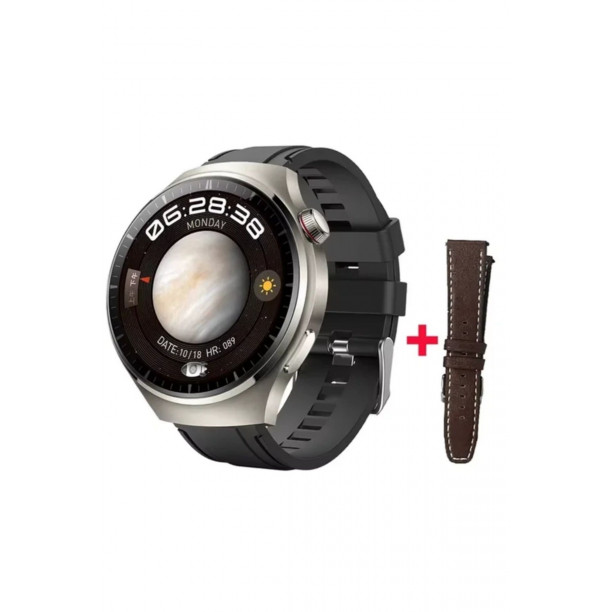 Fırsattan HK 8 Hero Amoled Ekran Chat GPT/GPS/NFC Siri Destekli Watch Classic Akıllı Saat Curved Ek.