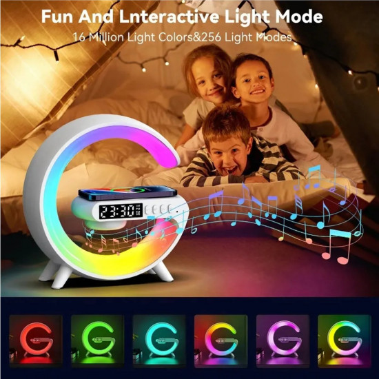 BT-2301 Wireless Kablosuz Şarj Destekli Radyolu Rainbow Aydınlatmalı Bluetooth Hoparlör Fm Radyo BT-2301 Wireless Kablosuz Şarj Destekli Radyolu Rainbow Aydınlatmalı Bluetooth Hoparlör Fm Radyo