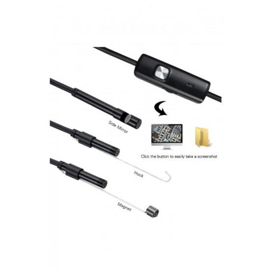 Endoskop Kameralı Boru muayene cihazı 3in1 2MT 5.5mm USB kablosu Borescope Su geçirmez Endoskop Kameralı Boru muayene cihazı 3in1 2MT 5.5mm USB kablosu Borescope Su geçirmez