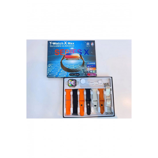 T-WATCH X MAX 46 MM AKILLI SAAT 7 Kordon Bir Arada Çok Fonksiyonlu yeni 10 serisi YENİ MODEL T-WATCH X MAX 46 MM AKILLI SAAT 7 Kordon Bir Arada Çok Fonksiyonlu yeni 10 serisi YENİ MODEL